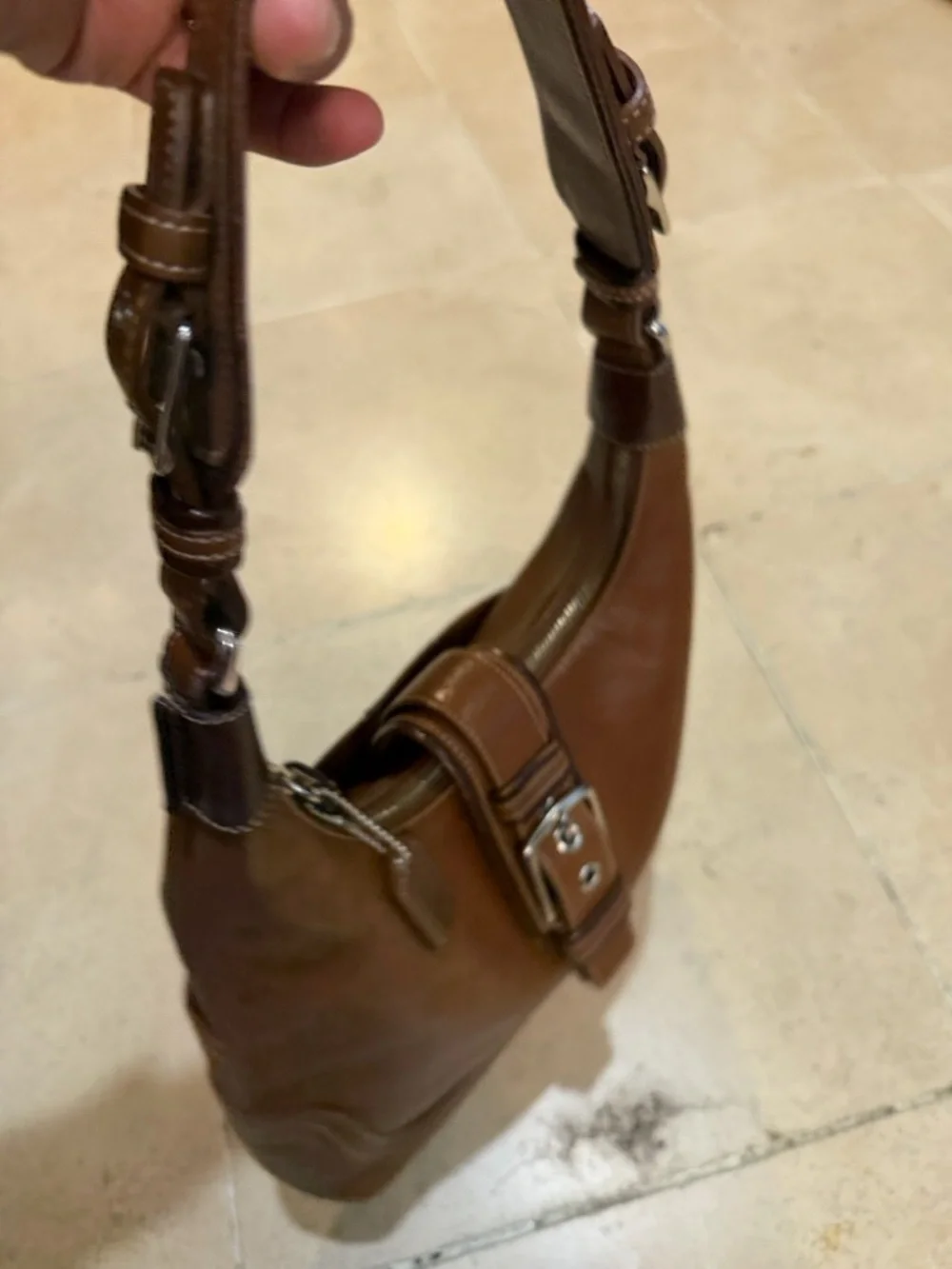 VTG Y2K COACH 7463 Hampton Soho Hobo Brown Leather Shoulder Bag Purse w/ Tag - Picture 3 of 7